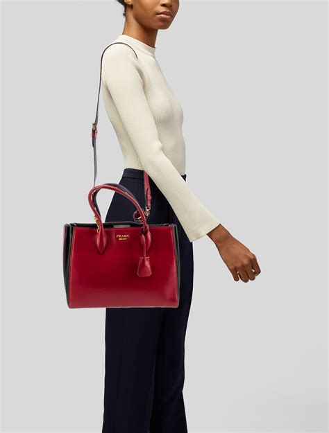 prada bibliotheque red|Tote & Shopping Bags for Women .